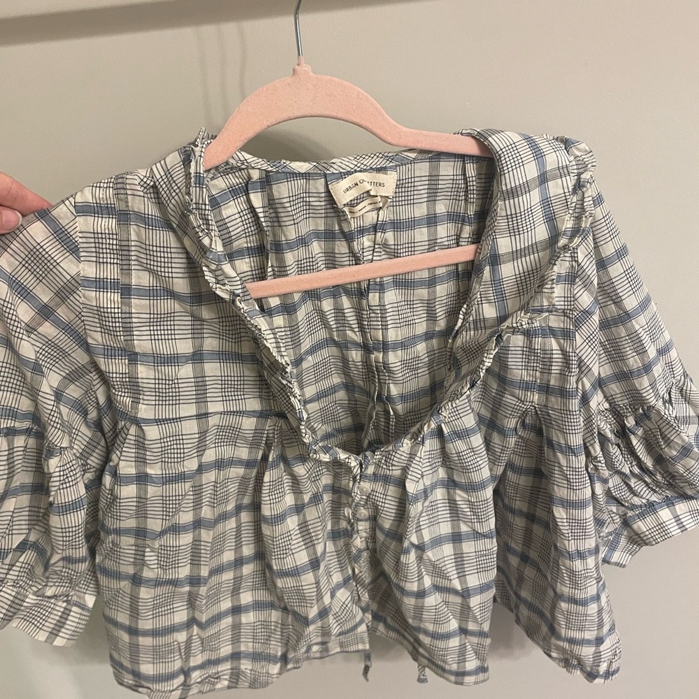 Urban Outfitters Blue and White Checkered Top